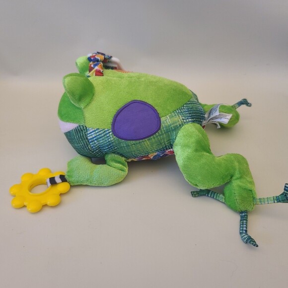 Eric Carle 8" Developmental Frog Rattle Teether Baby Toy Plush - Picture 5 of 12